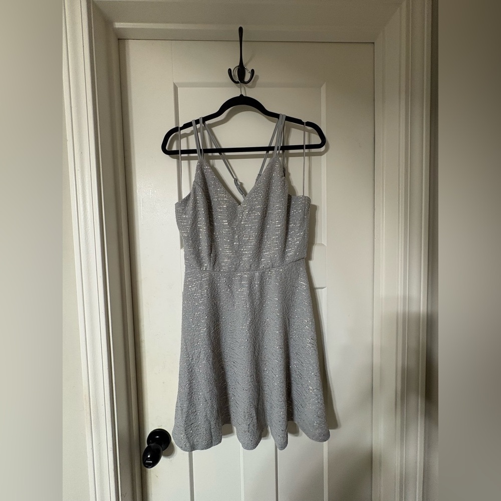 Altar’d State NWT Silver Spaghetti-Strap A-Line Dress